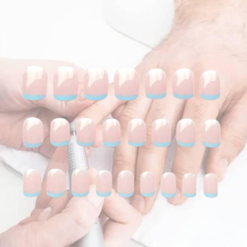 Unique 2020 Chinese Brand Nail Art Stickers With Removable French Fake Nails In Gel Glue And Jelly Double-sided Design