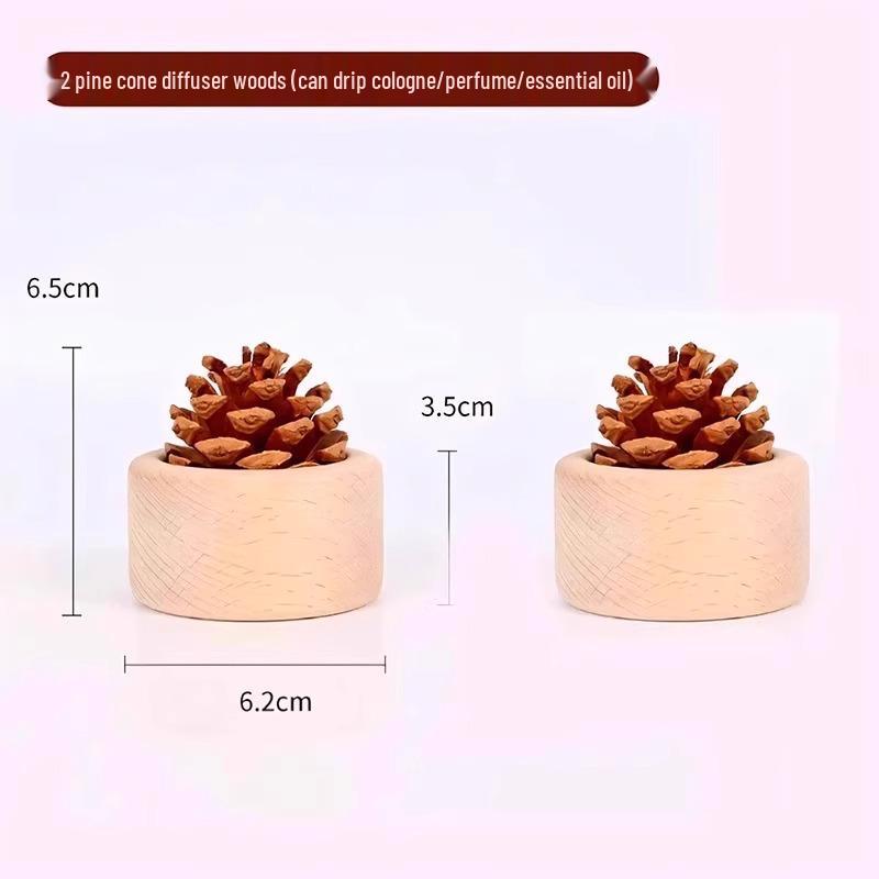 Pinecone Wood Diffuser: Flameless Floral Scent for Home & Bedroom