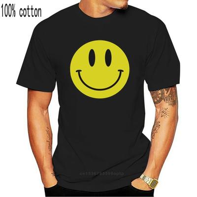 Smiley Face T-Shirt Acid House T-Shirt Retro Club 1980er 1990er Herren Baumwoll-T-Shirt Bedrucktes T-Shirt