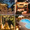 15M Solar String Lights Outdoor Patio Lights USB Recharger 8 Light Modes Shatterproof Bulbs Weatherproof Hanging Christmas Light