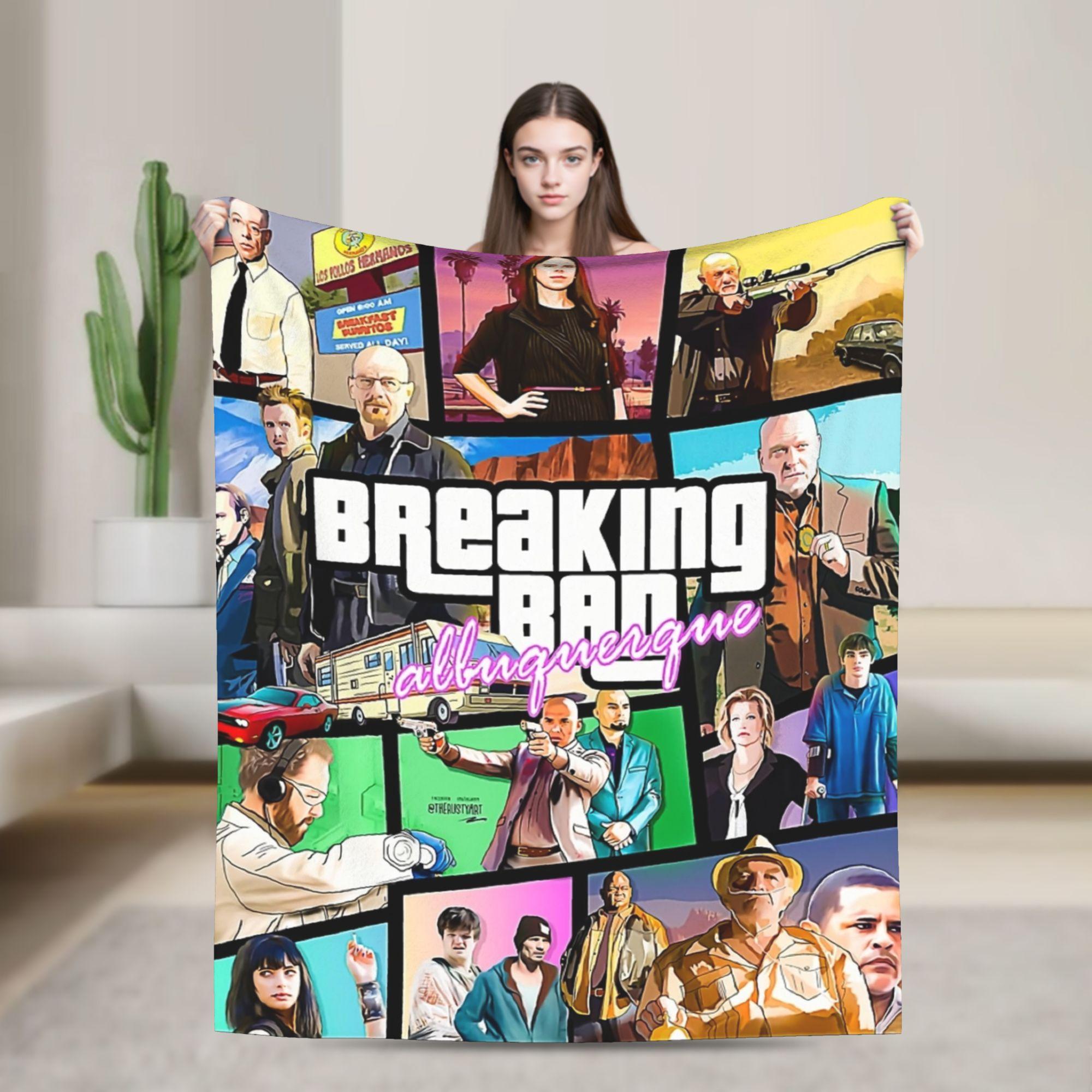 

Walter White I AM THE DANGER Knitted Blanket Velvet Breaking Bad Super Warm Throw Blanket for Car Sofa Couch Bedroom Quilt 75x90cm