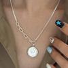 S925 Sterling Silver Horseshoe & Queen Pendant Necklace – European Hip-Hop Style, Versatile & Cool for Women