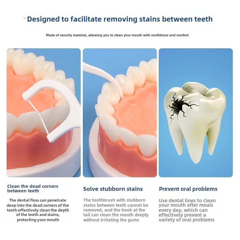 30 Beutel Zahnseide-Sticks mit hoher Festigkeit, tragbare Zahnstocher, Interdentalreiniger, Zahnseidereinigung, flache Zahnseidereinigung