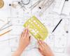 Traceease Pack of 9 Pieces, Multi-Shapes Geometry & Arrow Designing Templates- Chart Drafting