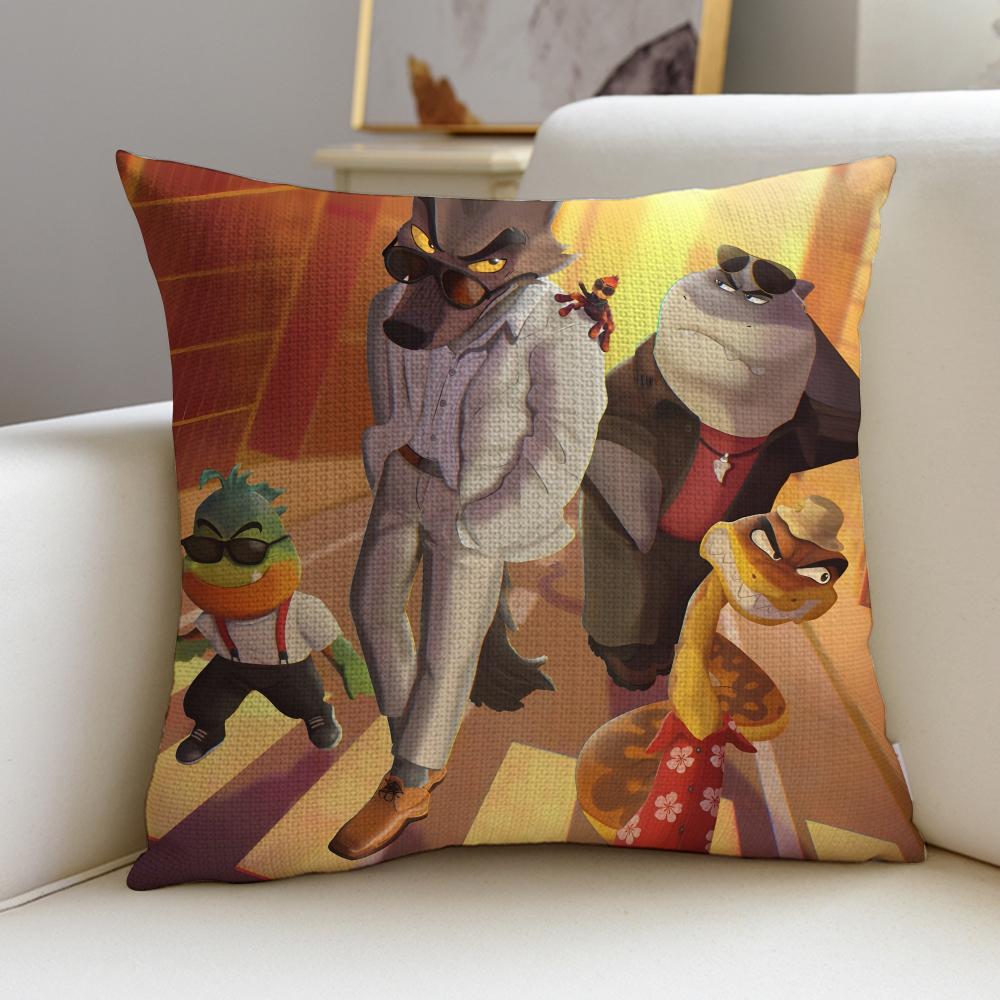

Hilarious TThe Bad GuysS Cushion Cover Breathable and skinfriendly linen pillowcase square removable and washable cushion 30X30cm