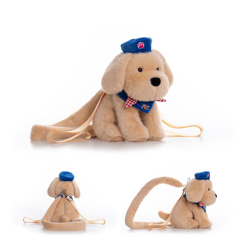 Cartoon Fox Schnauzer Golden Retriever Plush Backpack For Childrens Birthday Gift And Storage