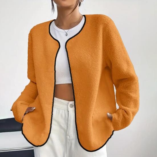 Women's Open Front Fleece Jacket Long Sleeve Cardigan Coat Soft Fuzzy Sherpa Jackets Fall Casual Warm Outerwear