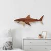Rustic Wooden Shark Wall Decor Ocean Fish Wall Hanging Sculpture Coastal Beach Style Wall Art for Bedroom Living Room