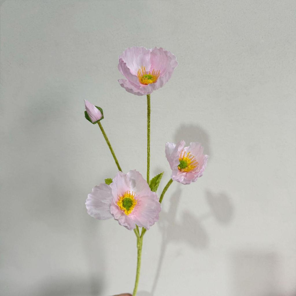 High-End Realistic Poppy Silk Flowers for Wedding and Home Decoration