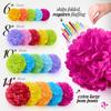 Tissue Paper Pom Poms - Large Tissue Paper Flowers for Fiesta Parties, Baby Shower Decorations, Flower Birthday Decorations and More - Colorful Party