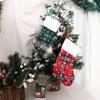 Mini Red and Green Plaid Christmas Socks Snowflake Christmas Decorations  Party