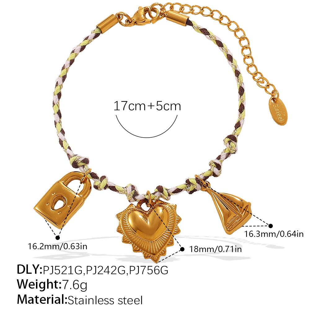 

European and American personalized DIY pendant knotted rope chain bracelet does not fade ocean wind pendant necklace jewelry women