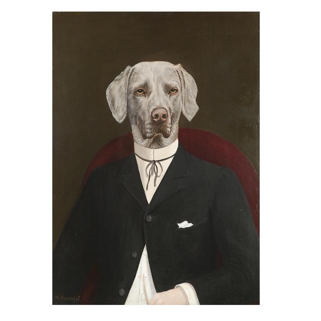 Abstract Vintage Dog Jazz Fashion Lady Canvas Painting Wall Art Pictures Posters and Prints for Living Bedroom Home Decoration No Frame