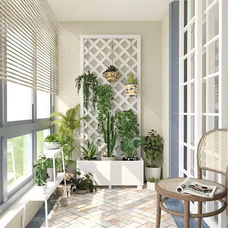 High-End Outdoor Anti-Corrosion Wood Trellis Planter