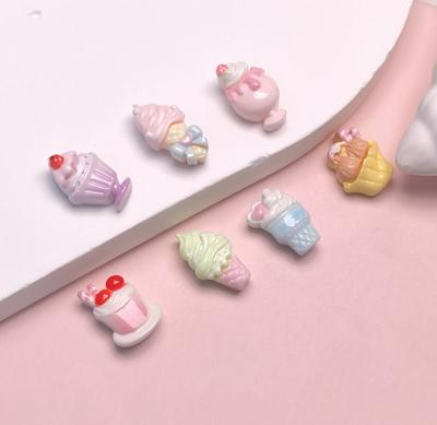 Sweet Mini Cherry Ice Cream Cup Resin Charms for Jewelry Making Earring Nail Art DIY Handmade Pendants Accessories