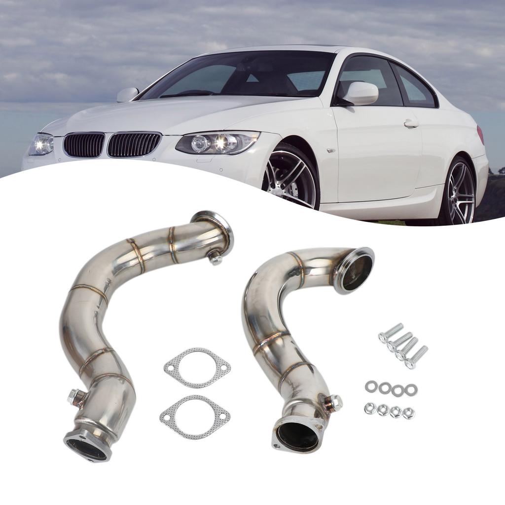 3 Inch Stainless Steel Exhaust Downpipe Pipes Compatible for BMW N54 2007-2011 335i E90 E92