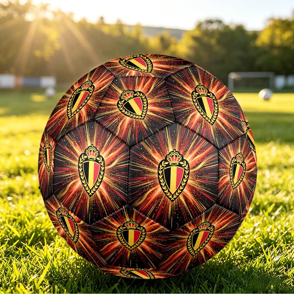 Belgium Football Printed Size 5 Soccer Ball Wear Resistant Standard Adult Training Football Fan Gift for Indoor Outdoor Match Sports