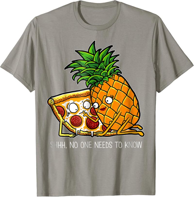 Vtipné Nikdo to nepotřebuje vědět Pizzerie Ananas na pizze Bavlněné tričko Unisex Pánské Dámské Ležérní topy Kulatý výstřih Krátký rukáv