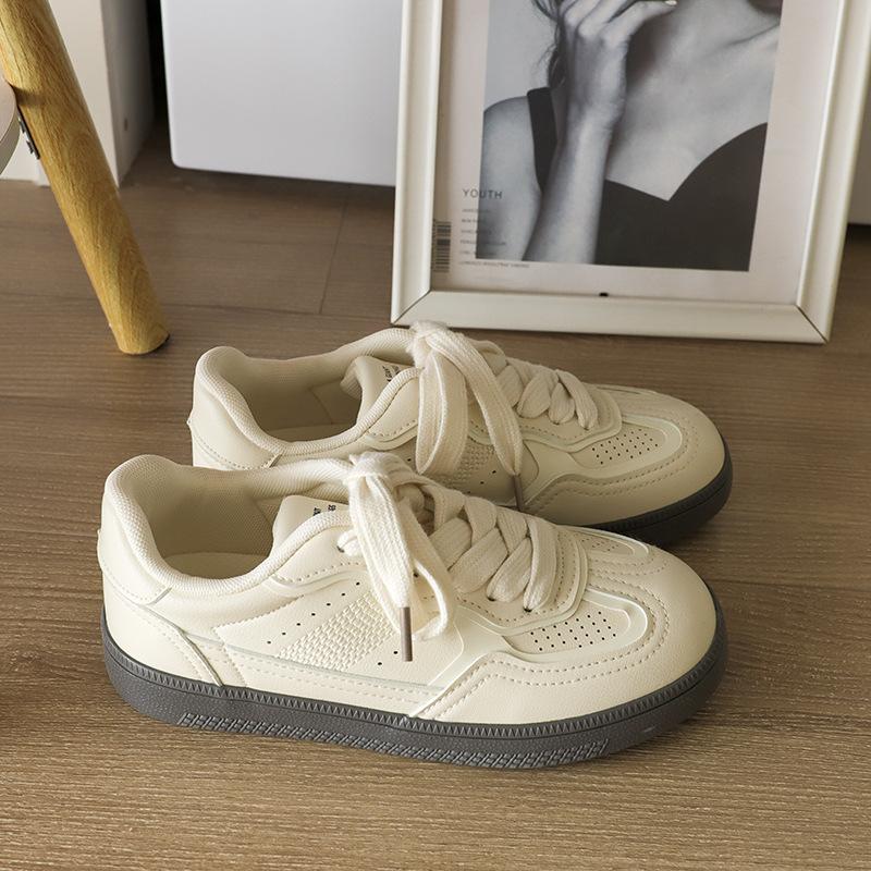 Korean version of Dexun shoes women's 2025 summer new retro versatile flat-bottomed breathable student party casual board shoes casual shoes