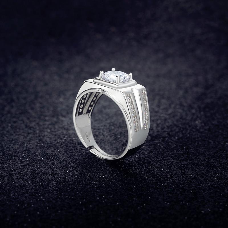 Sace Gems Klassisk Kobberlegering Zirkon Herre Ring Stilig Herre Ring