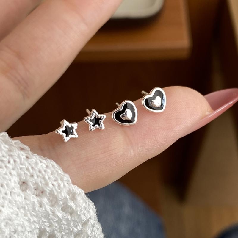 Fashion Heart/Star Studs Earrings Fashion Ears Pin Ear Studs Statement Earring Creative Ears Jewelry for Woman Girl