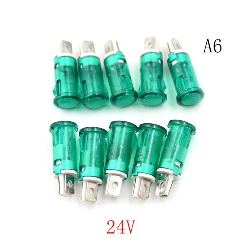 10Pcs Signal Lamp 10Mm Red Green Yellow Lamp Indicator Light 12V 24V 220V