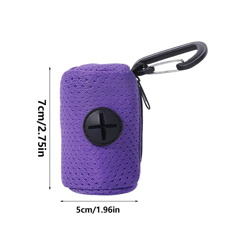 

Pet Dog Poop Bag Holder Mesh Fabric Leash Attachment Adjustable Mini Travel Garbage Bag Dogs Waste Poop Bags Dispenser supplies фіолетовий