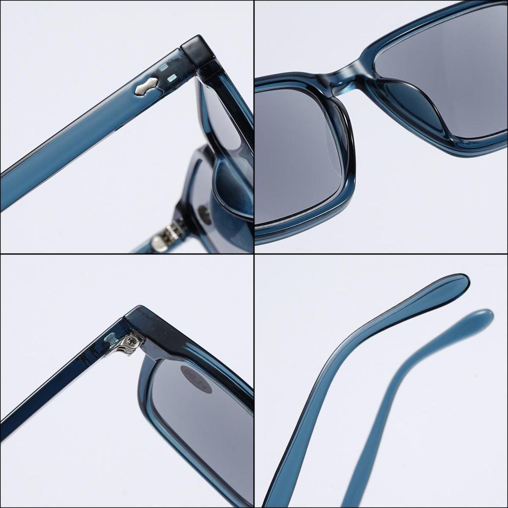 B8279-T Unisex Anti-UV Reading Glasses, Youthful Square Frame, Fashionable for Men and Women.
