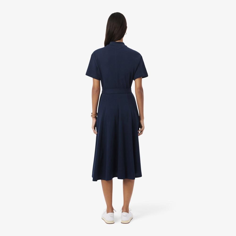 [lacoste] Women's Fit & Flare Belted Polo Dress EF9621-56G166