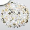 100-Piece Five-Color Alloy Sun, Moon, and Star Pendant Charms for DIY Jewelry