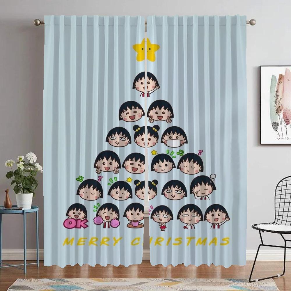 Anti-mosquito Curtains for Living Room Chi-bi Maruko Halloween Decoration Shades Blackout Curtain Home Interior Curtains Kitchen