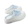 Lace sequined mesh breathable half slippers women's thick sole heightening soft baseplate shoes summer new shoes women's shoes