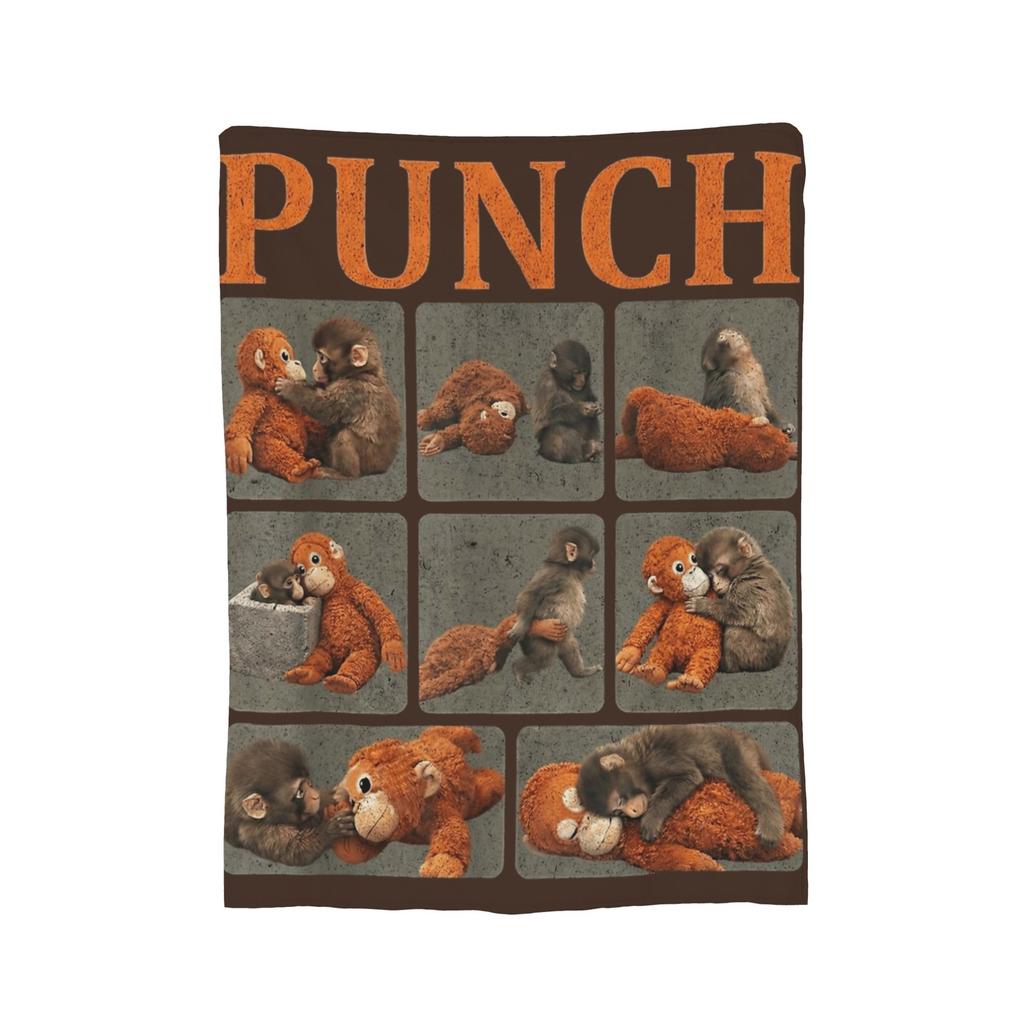 Lonely Punch Monkey Blanket Plush Funny Warm Throw Blanket for Home Restaurant Decoration