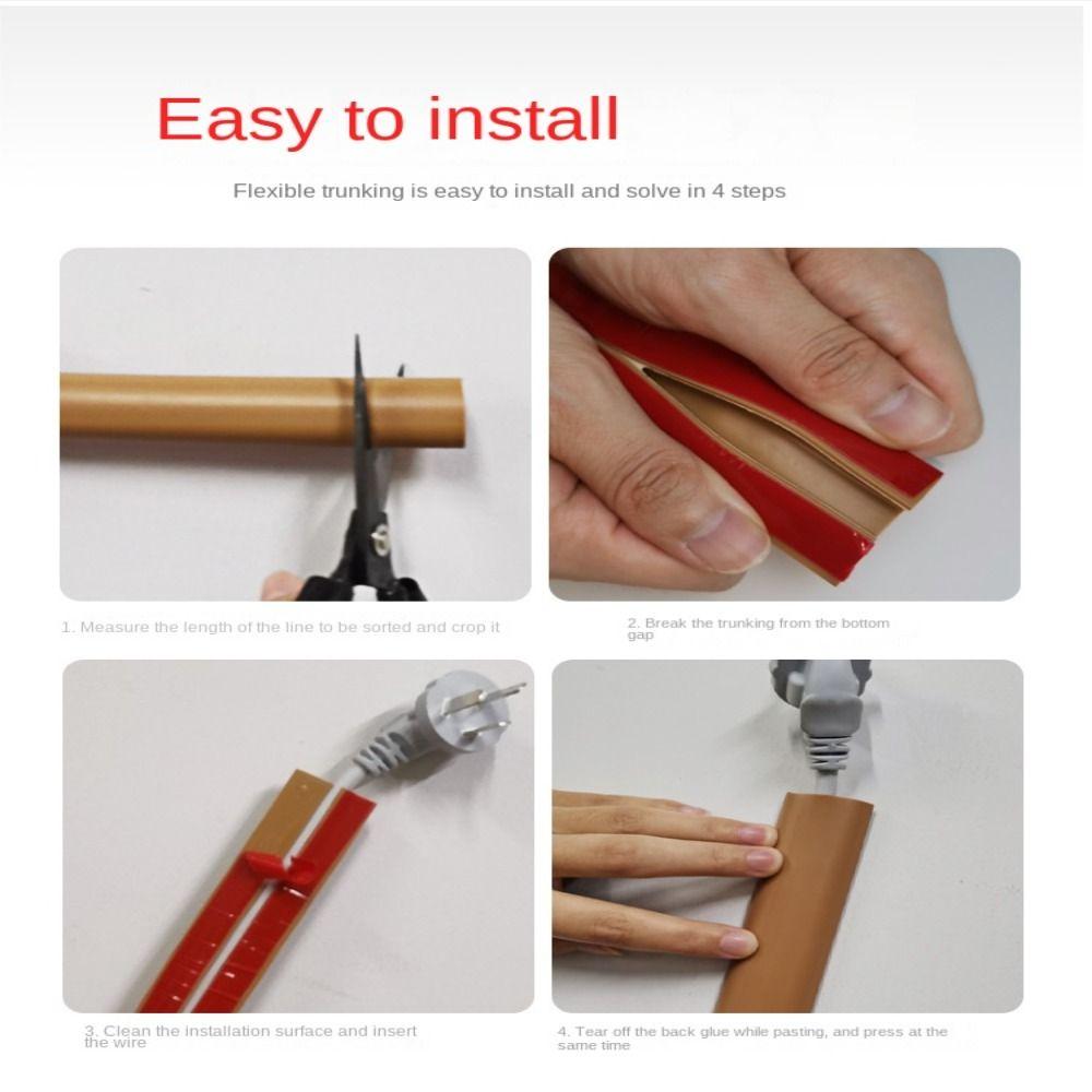Power Cable Protector Floor Cord Cover Extension Wiring Duct Protector Anti-extrusion Electric Wire Slot Wire Organizer