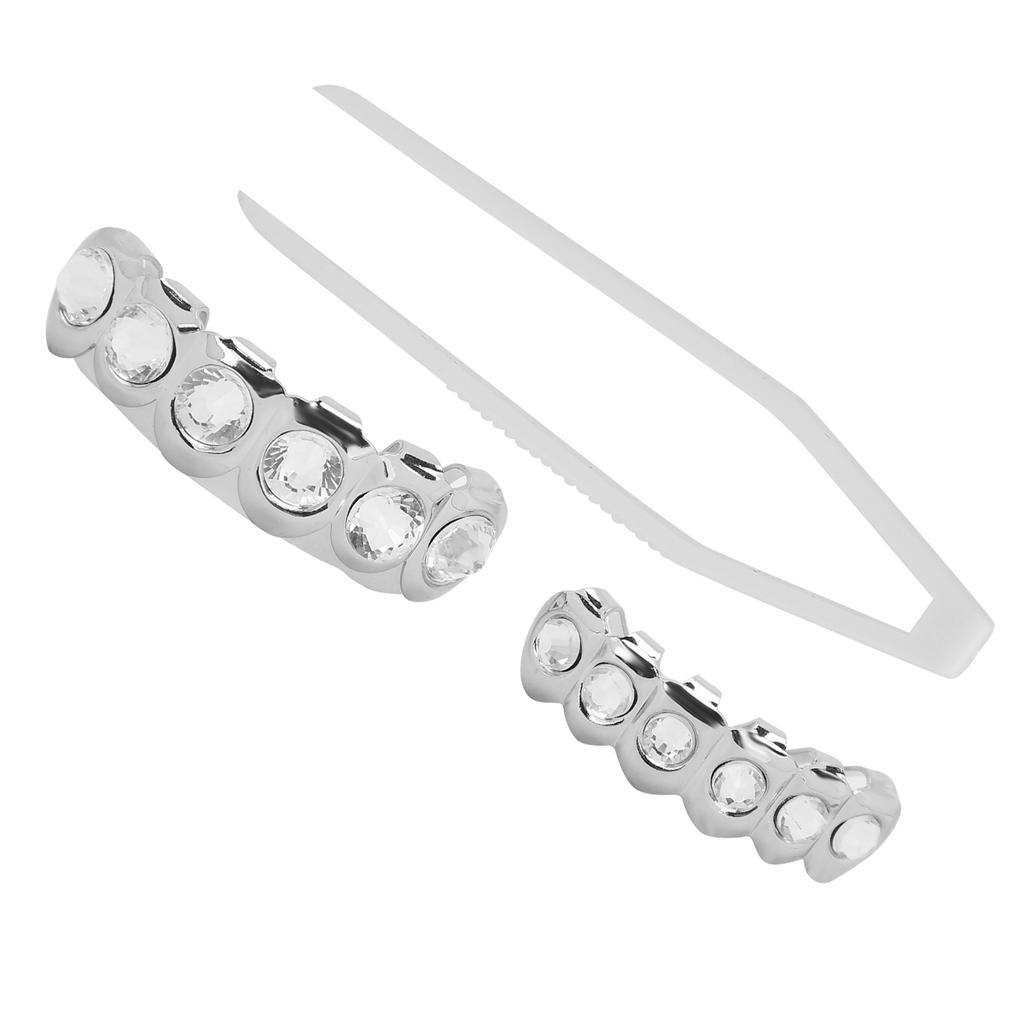 Upper Lower Shining Hip Hop False Teeth Set Halloween Festival Teeth Decoration Brace