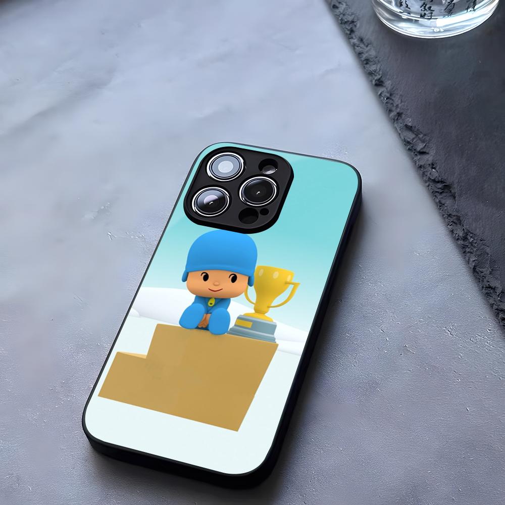 Cartoon P-Pocoyos Cute Phone Case Tempered Glass For IPhone 17 13 14 16 12 15 11 Pro Max Plus Mini X XR SE2020 Coque