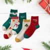 5 Pairs Soft Christmas Socks Novelty Mid Calf Socking for Sports Home Hiking