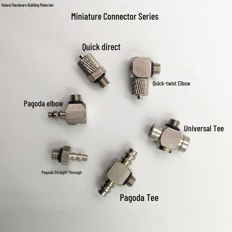 SMC Miniature Connector: Copper Thread, Straight-Through, 4/6-M5 Quick Connect Elbow, Pagoda Mini 4-M3 Air Connector.