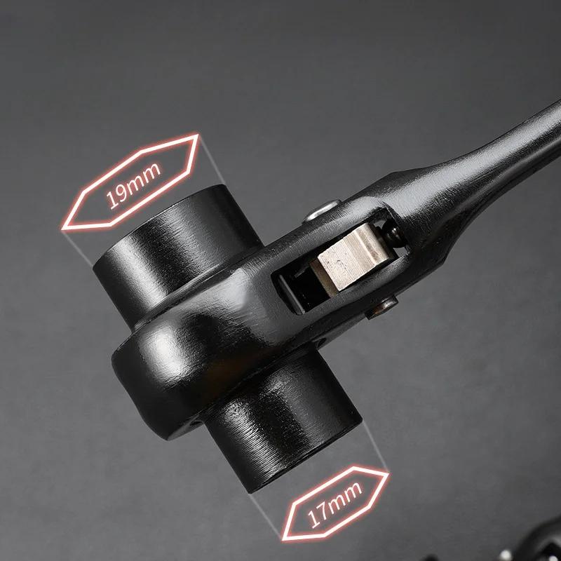 17-22mm Ultra-Durable Torx Ratchet Wrench Versatile Dual-Direction Gear Universal Double-Headed Spanner Quick Release Socket