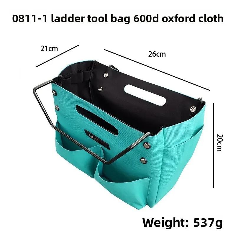 Telescoping Ladder Tool Bag Oxford Cloth with Hanging Hooks and Side Pockets for Electrician Tool Storage Organizador Tela