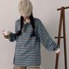 The Pink Men Overfit Color Block Stripe Long Sleeve Sweatshirt