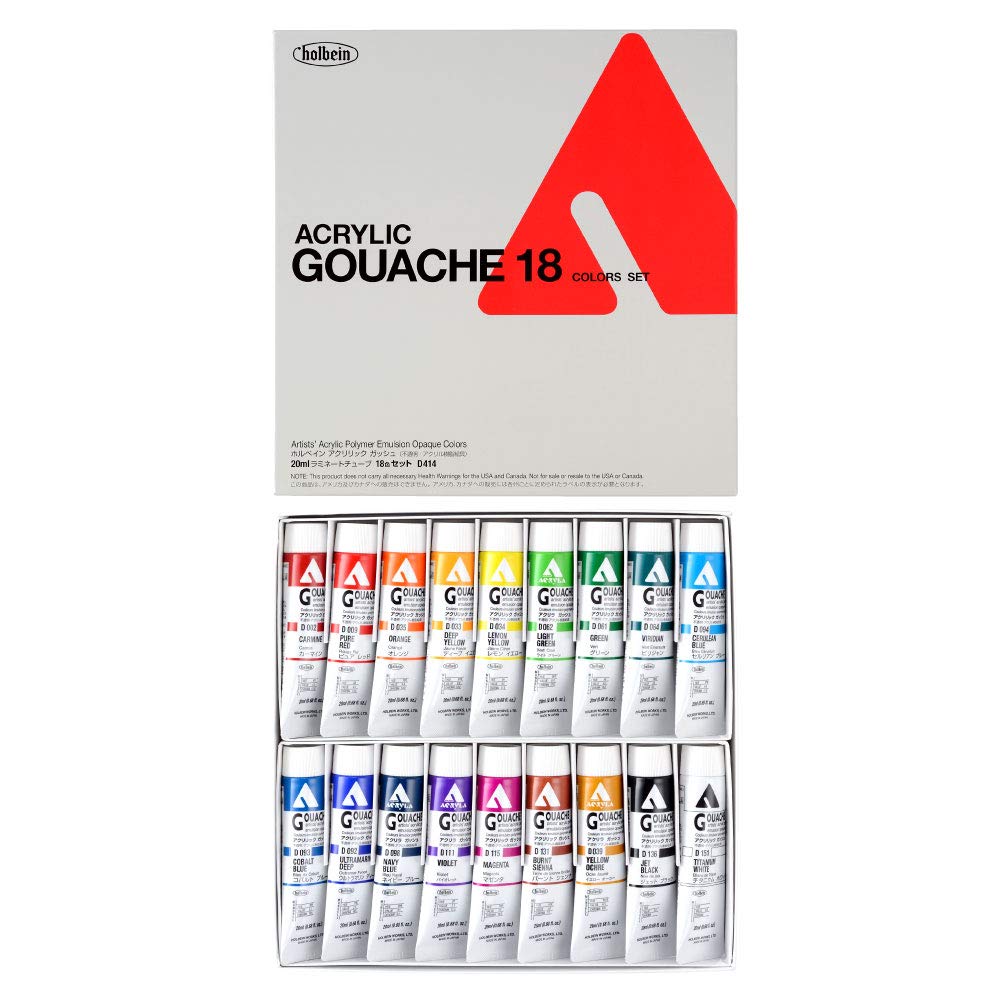 

Holbein Acrylic Gouache D414 20ml 18-color set 07414