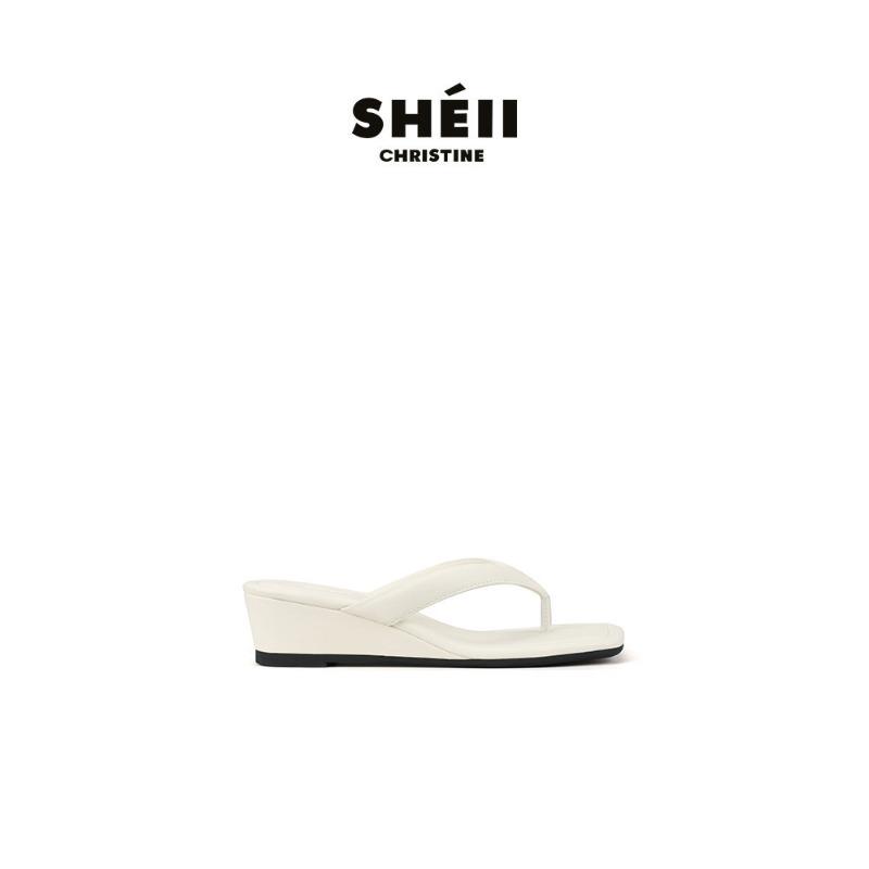 Slope Heel Beautiful Slippers Leopard Print Toe Flip-flops Outside Women's Summer