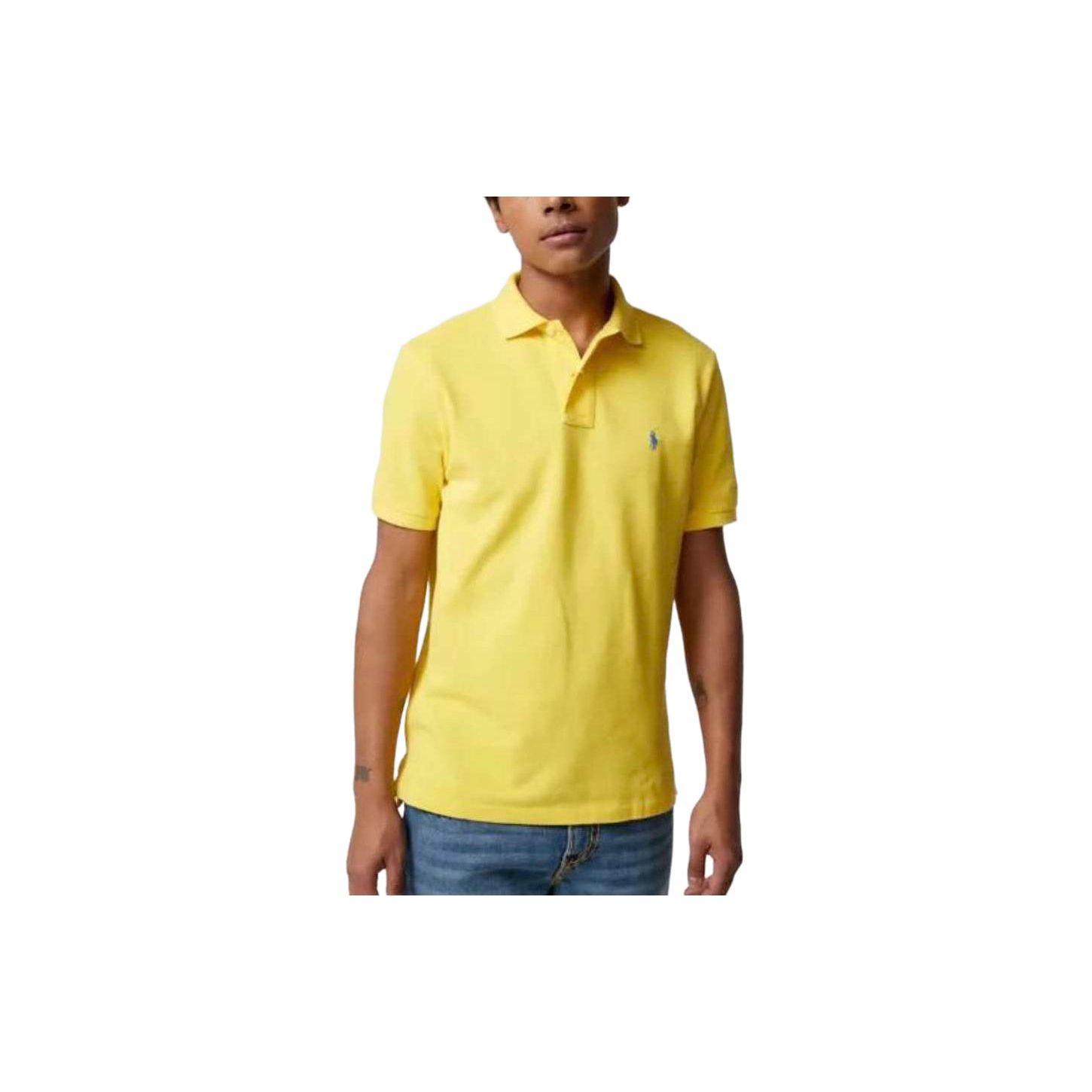 

Polo Ralph Lauren Однотонная футболка-поло с вышивкой логотипа, повседневная, с коротким рукавом, мужская, топы, желтая 710534735-359 S