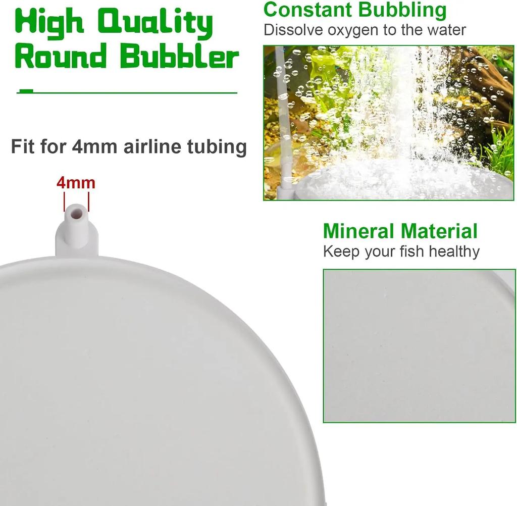 Aquarium Air Outlet Air Pump for Aquarium Ultra-Quiet Pump Aquarium Fish Tank Air Stones Silent Pump Nano Bubble Stone Kit