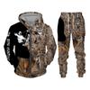 Høst og vinter Dyr Blader Kamuflasje 3D Treningsdresser Menn Utendørs Glidelås Fiske Camping Jaktsett Unisex Streetwear-dress