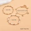 3pcs/Set White Pearl Tassel Sea Star Shell Pendant Anklet Gold Color Multilayer Women Foot Jewelry, Suitable For Daily Wear And Vacation