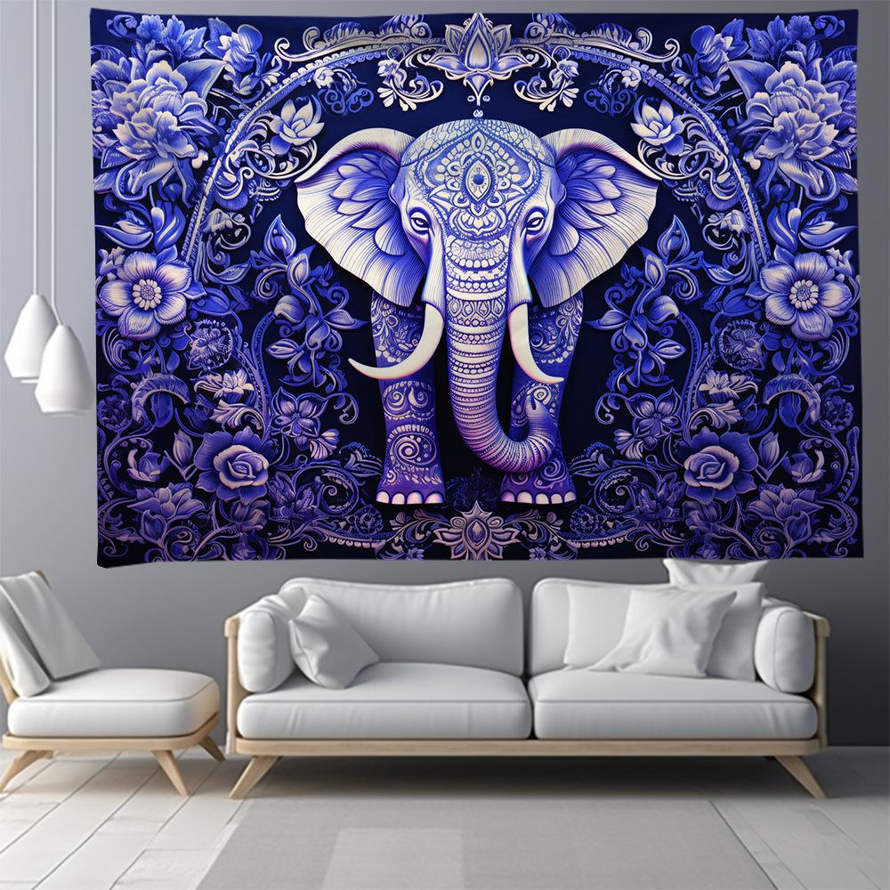 Elephant Series Room Tapestry: Animal Design Wall Hanging for Living Room Decor