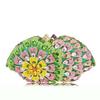 Sunflower Crystal Evening Clutches Round Wedding Bridal Party Purse White/Brown Diamond Minaudiere Luxury Rhinestone