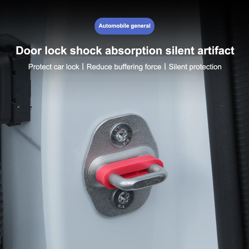 4PCS Universal Car Door Shock Absorber Soundproof Deadener Anti-Vibration Buffer Pad Cushion Vehicle Door Shock Absorber Buckle